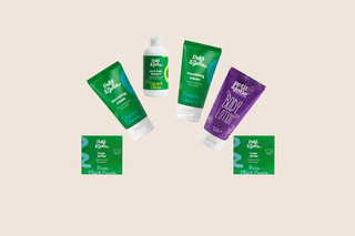 Petit&Jolie baby skincare products, overhead composition