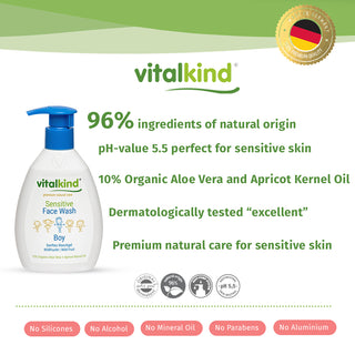 Vitalkind Boy Sensitive Face Wash | Gentle Daily Cleansing — 200ml