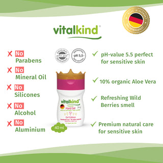 Vitalkind Girl Hygiene Hand Gel | Alcohol-Free & On-the-Go — 40ml