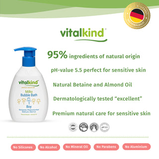 Vitalkind Boy Milky Bubble Bath | Fun & Gentle Foam — 200ml
