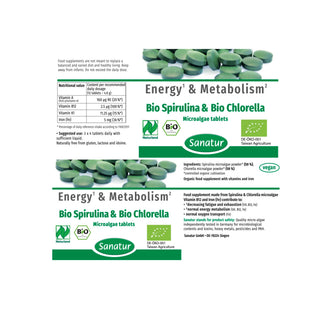 BioSpirulina & BioChlorella Sanatur Naturland approx. 750 tablets = 300 g Set x2