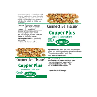 Sanatur Copper Plus — 60 Capsules with Copper & Manganese from Buckwheat Germ