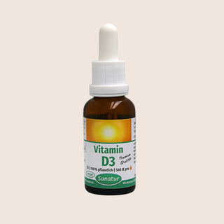 Sanatur Vitamin D3 Oil 100% Vegetable — 30 ml | Vegan D3 in MCT Coconut Oil | Made in Germany
