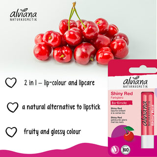 ALVIANA Lip Balm Shiny Red, 4,5 g