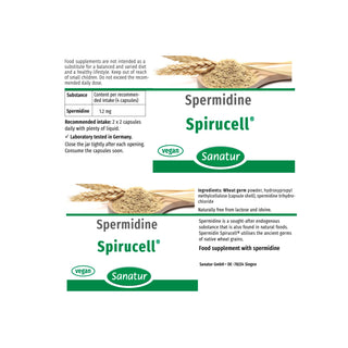 Sanatur SPERMIDINE Spirucell® | 1.2 mg Spermidine, Vegan Capsules