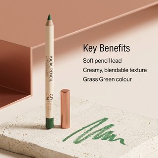 GRN Grass Green kajal benefits: soft pencil lead and creamy blendable texture
