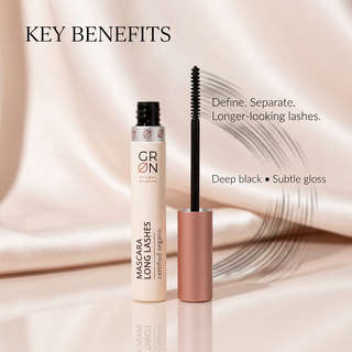 GRN Long Lashes Black Onyx mascara benefits: definition, separation and longer-looking lashes