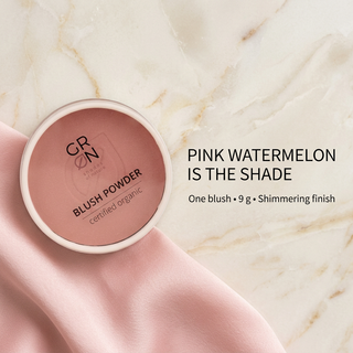 GRN Pink Watermelon blush FAQ: one 9 g blush shade with a shimmering finish