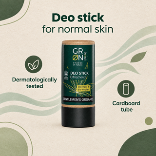 GRN For Men deodorant for normal skin, dermatologically tested in a cardboard tube