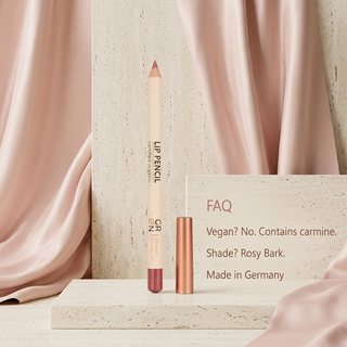 GRN Rosy Bark FAQ: contains carmine, not vegan, made in Germany