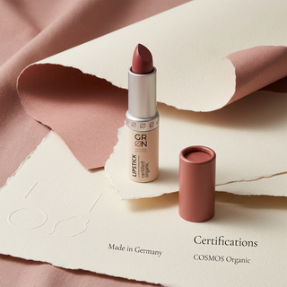 GRN Rose lipstick COSMOS Organic and Made in Germany editorial