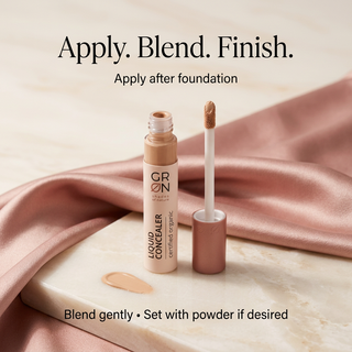 GRN Beige Oat concealer with English application and blending instructions